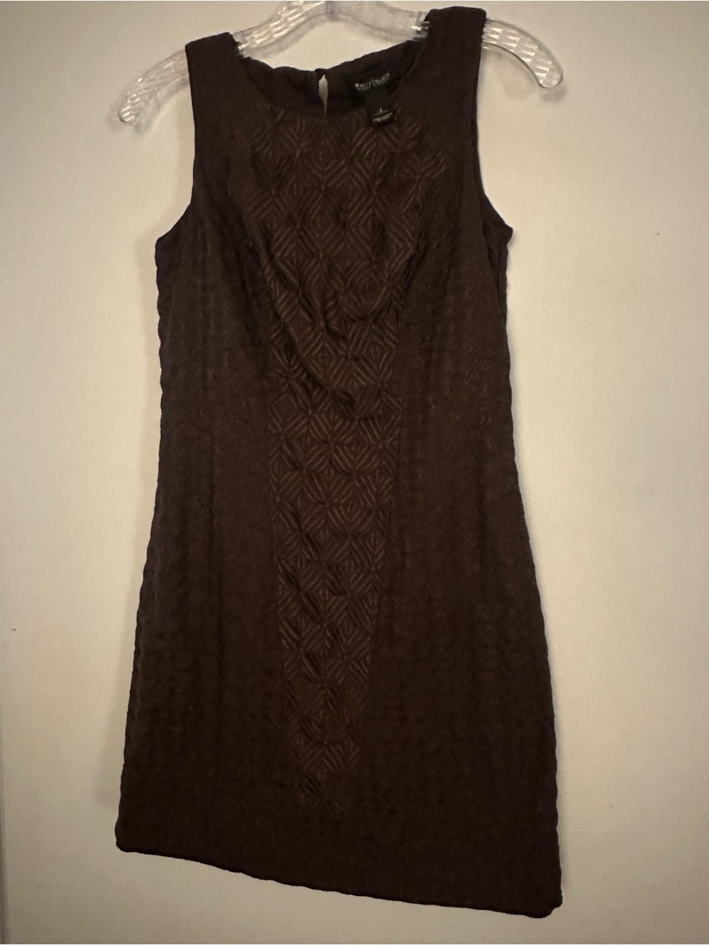 White House Black Market Chocolate Brown Textured Sleeveless Mini Dress
